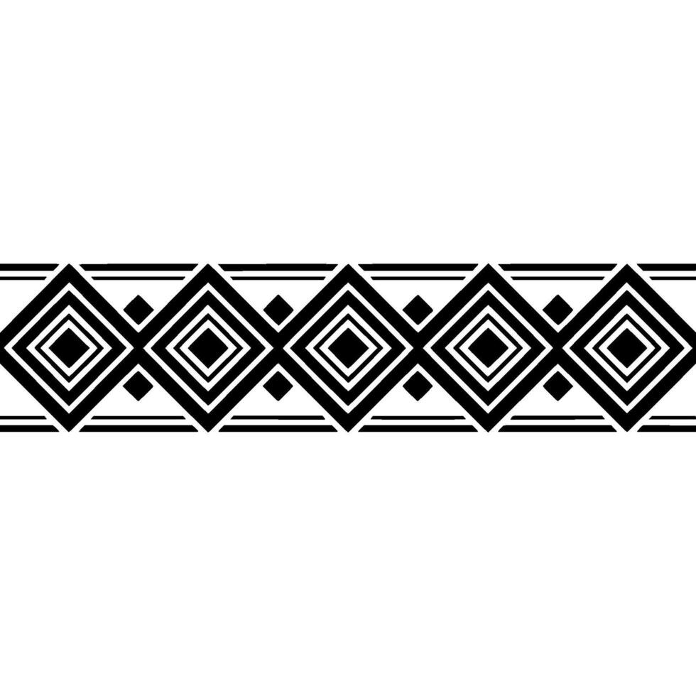 Geometric Deco Border, Minimalist Pattern, Black White, Vintage vector