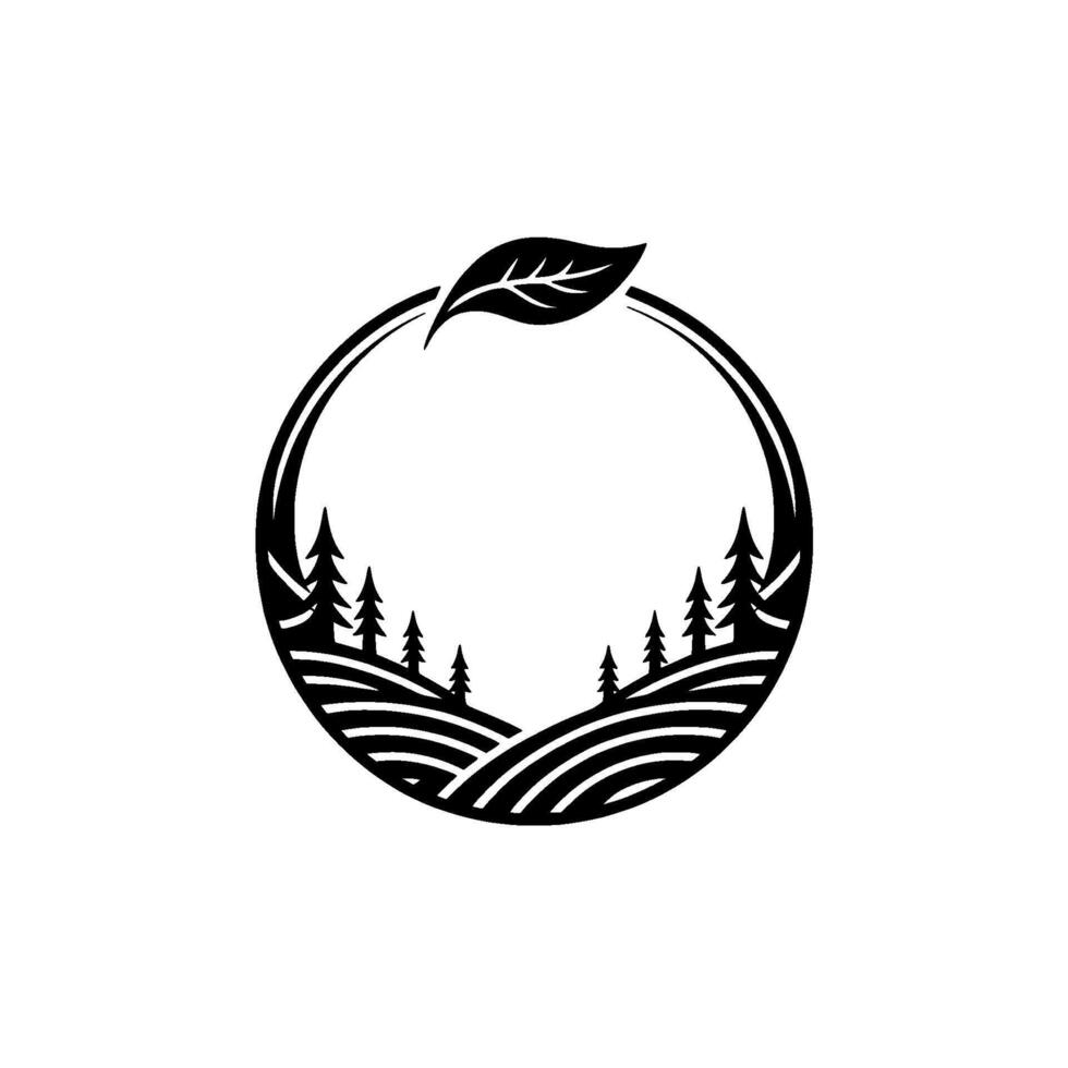 Circular Forest Emblem, Sustainable Growth Symbol vector
