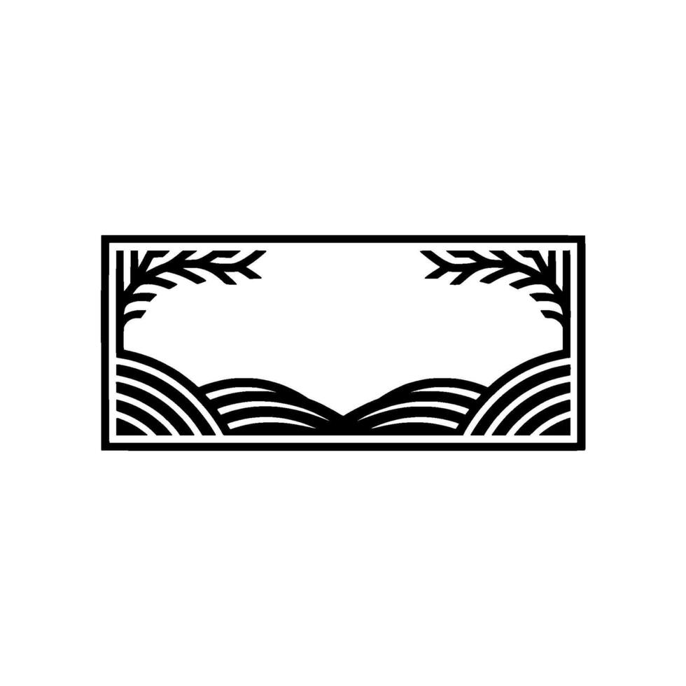 Geometric Landscape Frame, Minimalist, Abstract vector