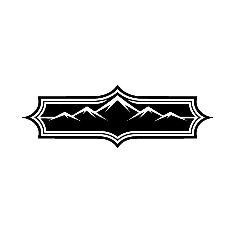 Dramatic Mountain Crest Emblem, Vintage Style vector