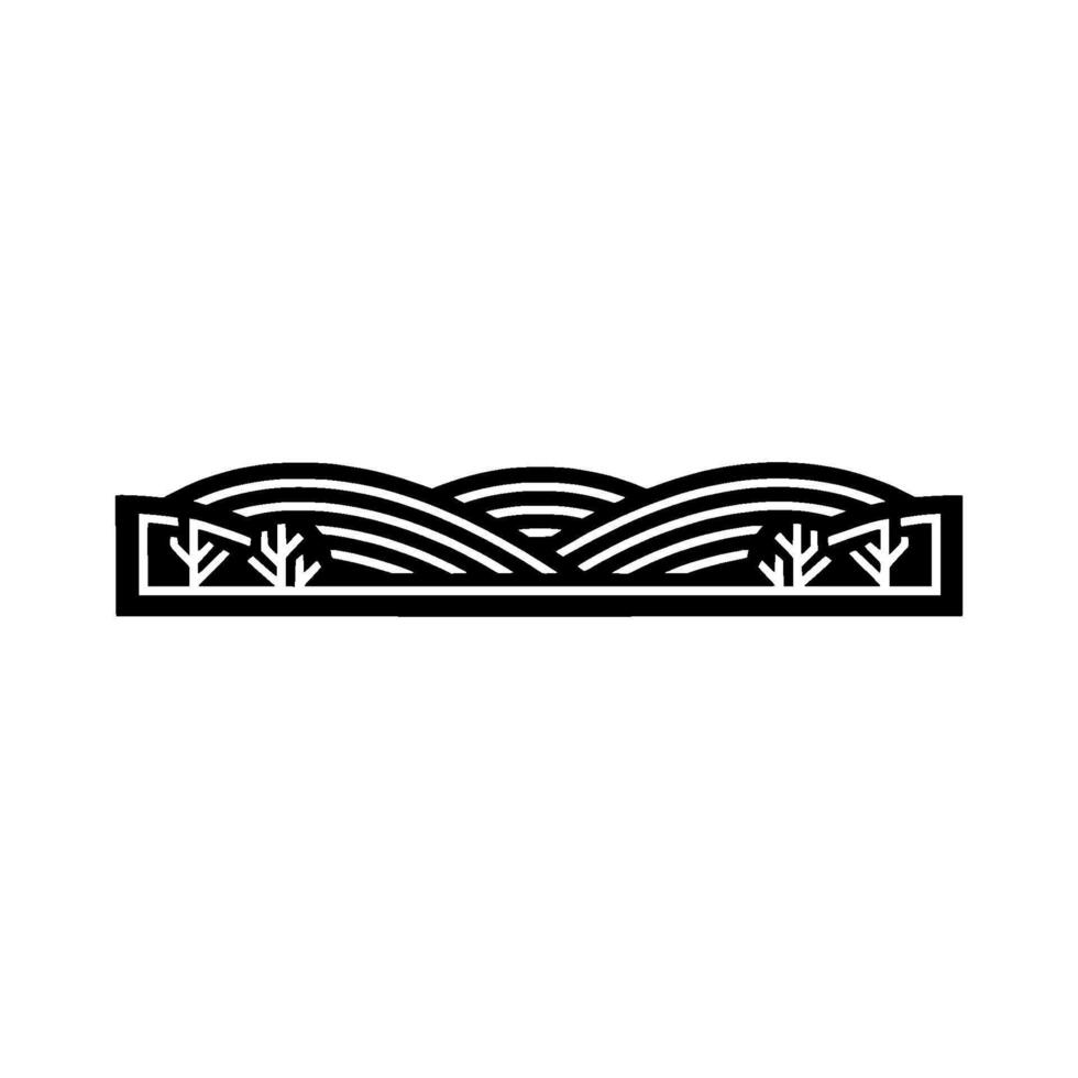 Stylized Landscape Border, Minimalist Rural vector