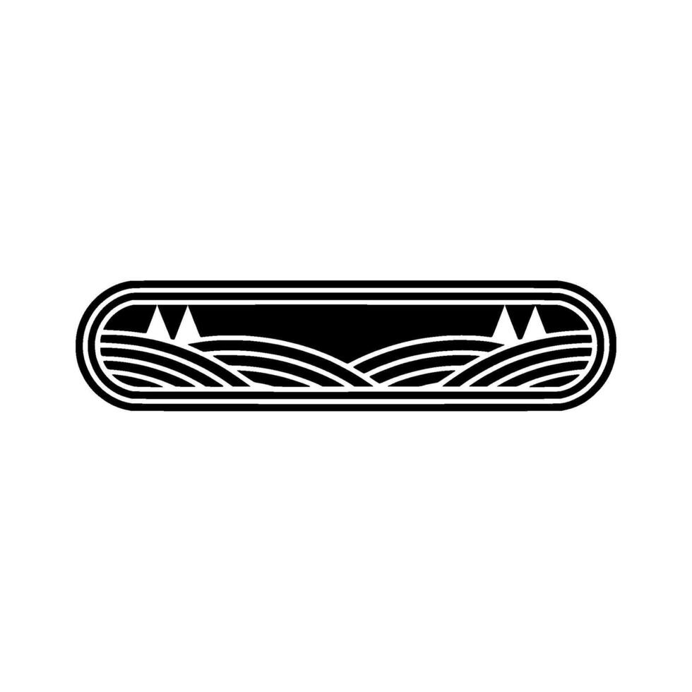Minimalist Landscape Emblem, Vintage Horizon vector