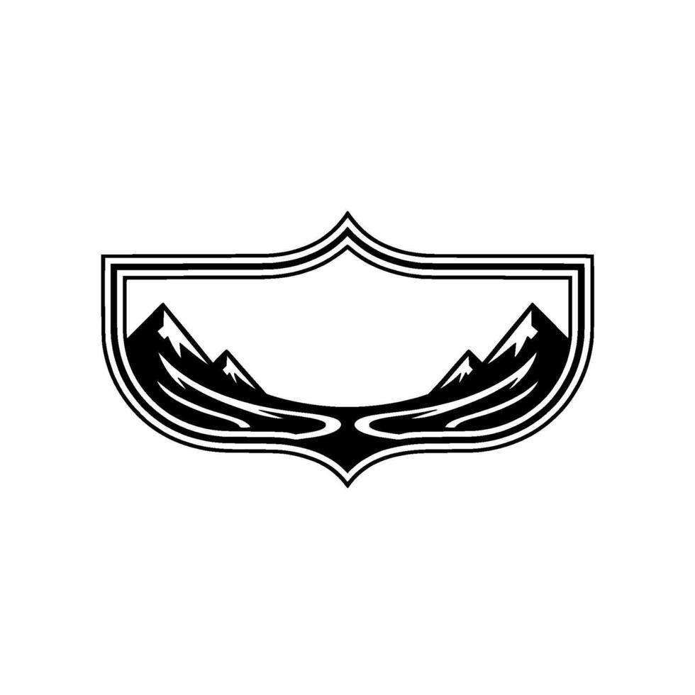 Mountain Shield Emblem, Bold Adventure vector