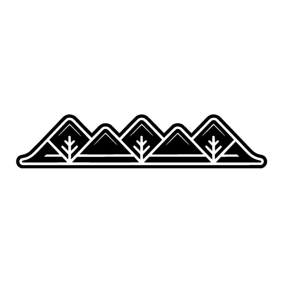 Geometric Mountain Range Emblem, Minimalist Landscape vector