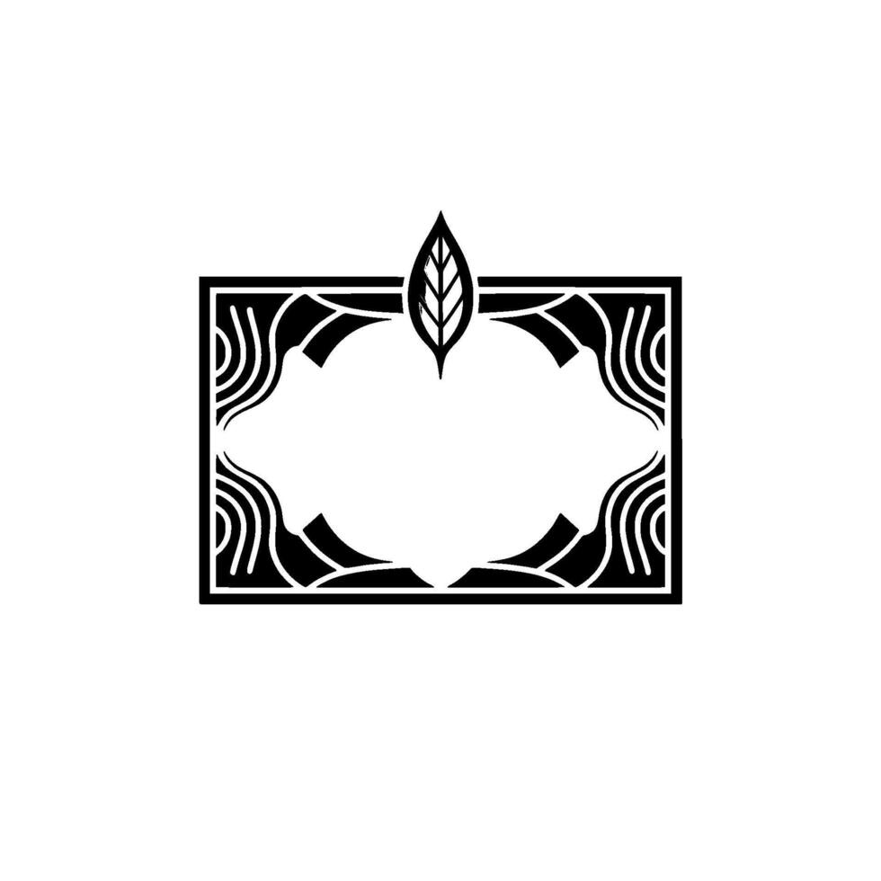 Art Deco Leaf Frame, Elegant , Vintage Motif vector