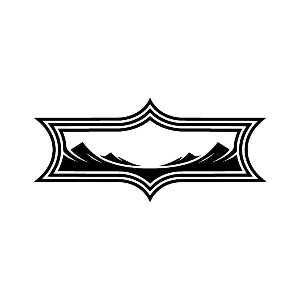 Dramatic Mountain Emblem, Minimalist Silhouette vector