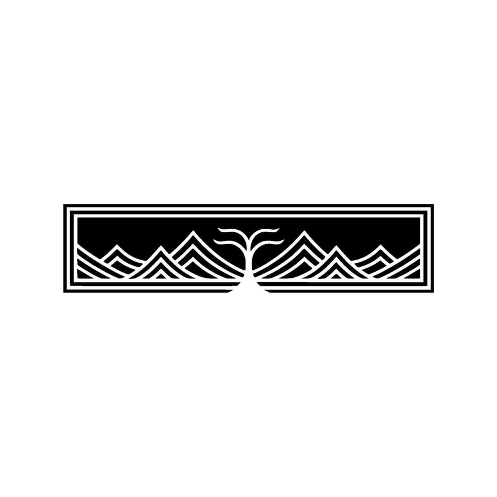 Minimalist Mountain Tree Emblem, Serene Landscape vector