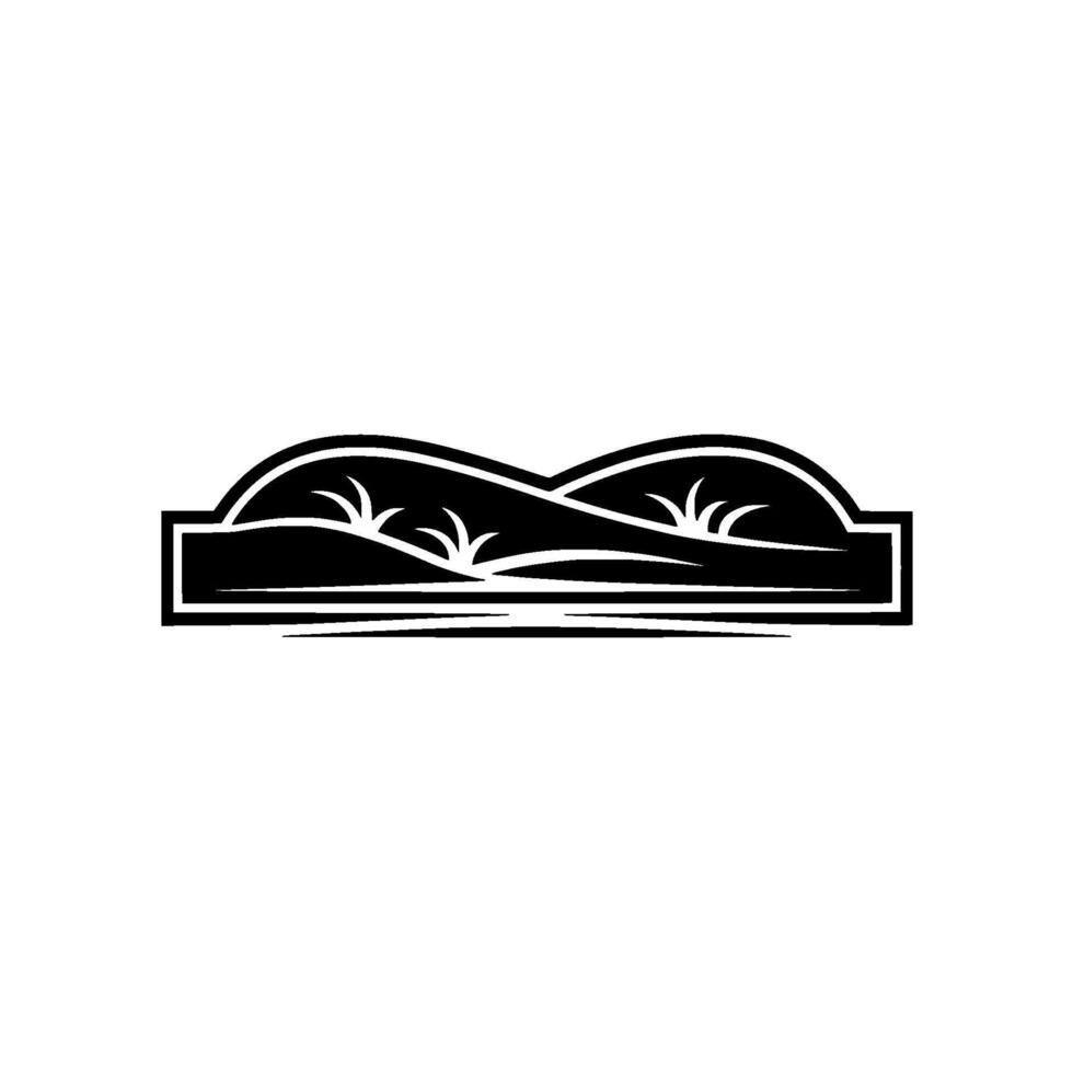 Serene Landscape Emblem - Minimalist Coastal Silhouette vector