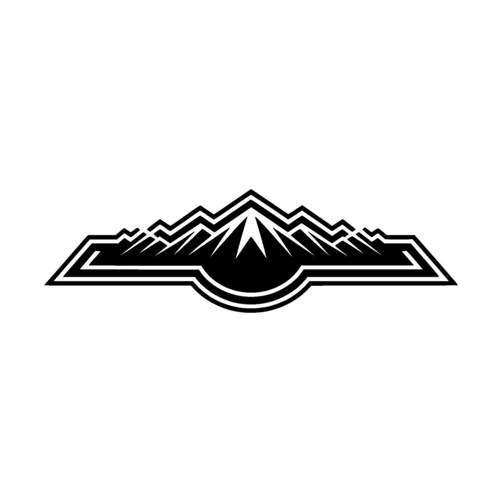 Bold Mountain Silhouette Emblem, Adventure Exploration vector