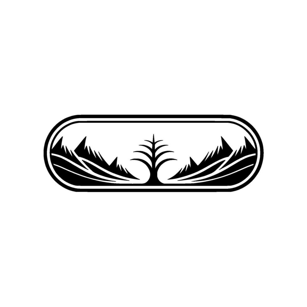 Mountain Silhouette Emblem, Wilderness Symbol vector