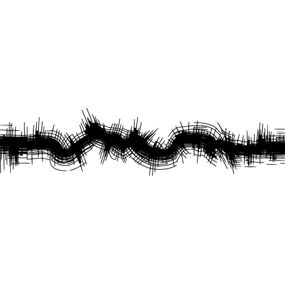 Abstract Waveform, Textured Line Art, Minimalist vector