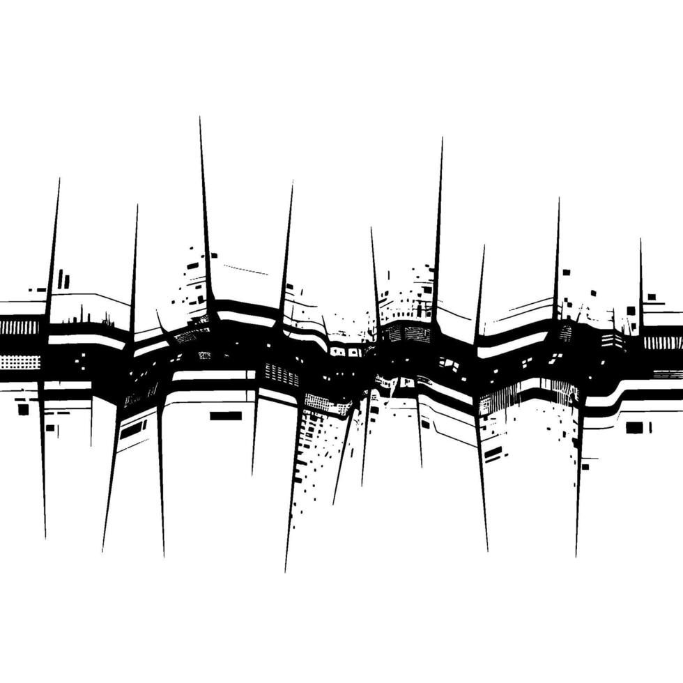 Abstract Cityscape - Geometric Urban Silhouette vector