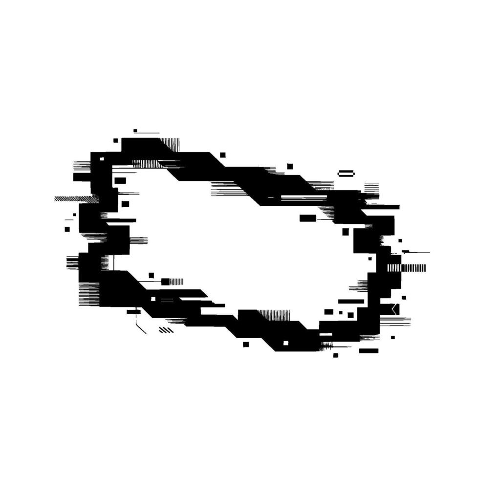 Glitch Geometry Abstract Placeholder, Digital Texture vector