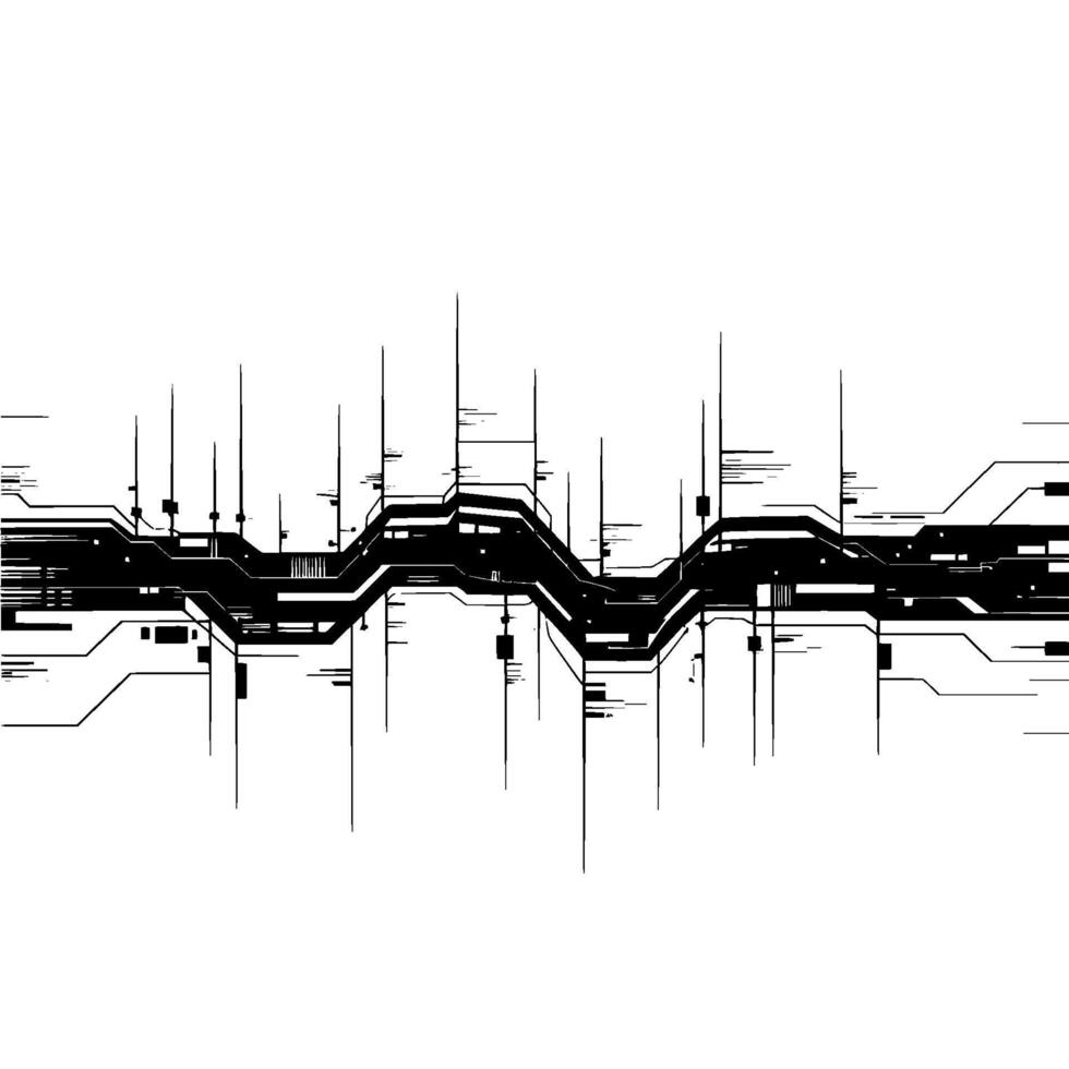 Abstract Circuitry, Minimalist Flow, Digital Gradient vector