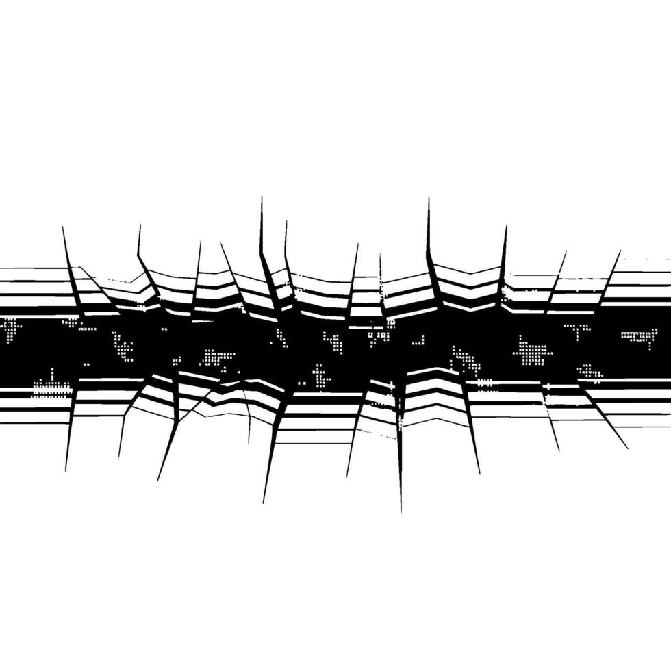 Pixelated Fracture Digital Rupture, Retro Grid vector