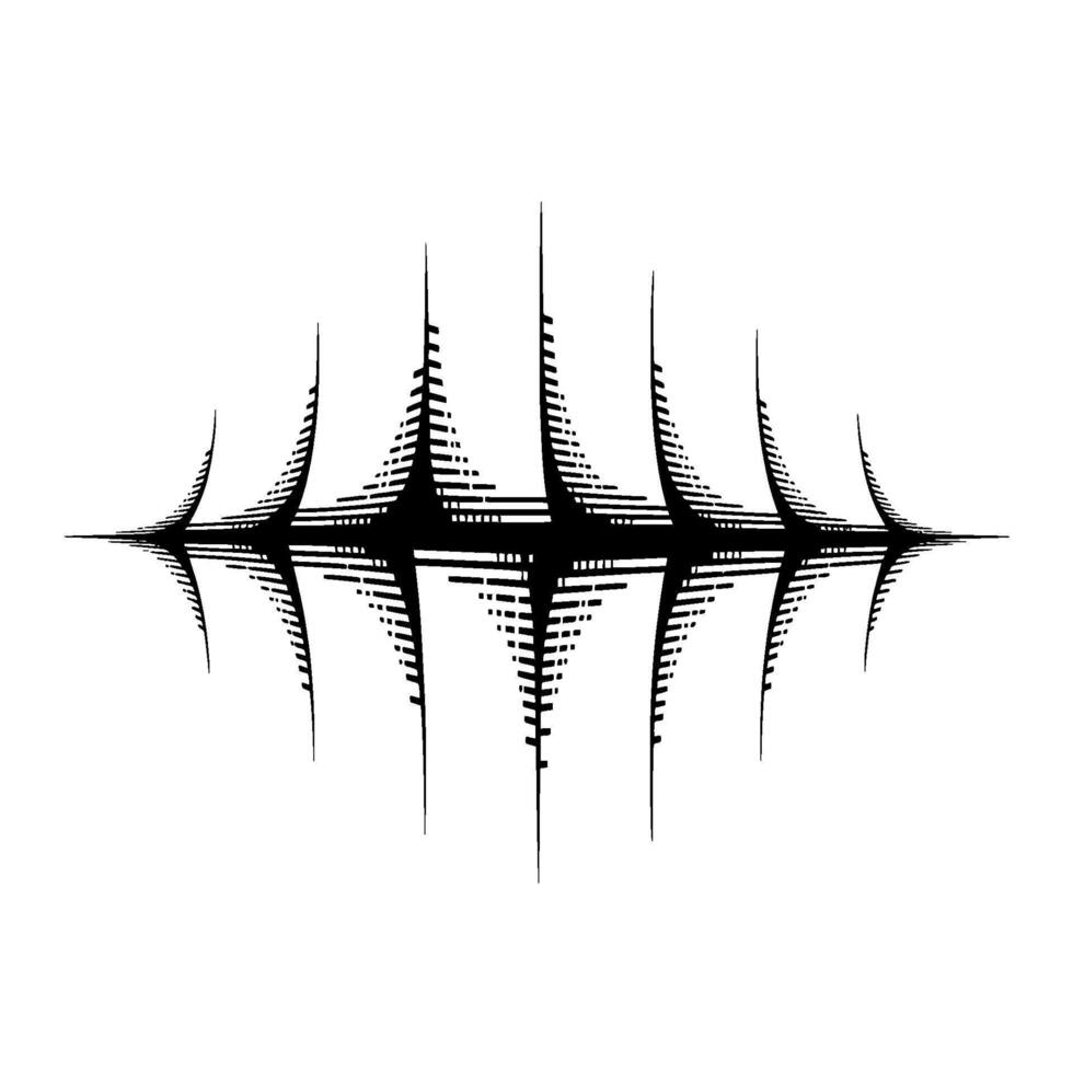 Abstract Sonic Wave, Minimalist , Dark Silhouette vector