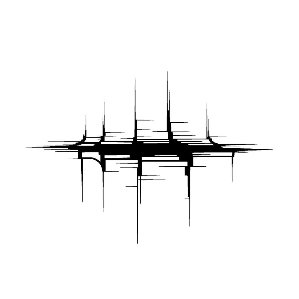 Abstract Sonic Wave, Minimalist Black White Composition vector