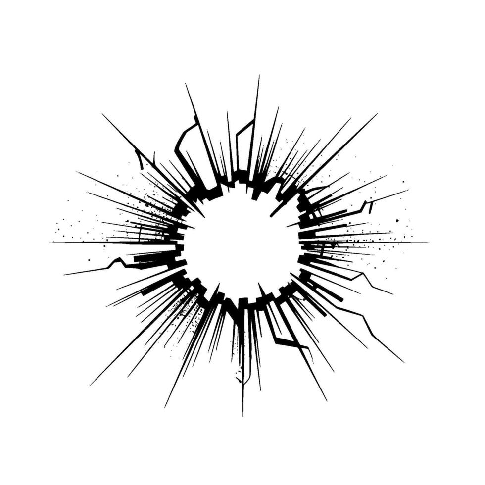 Shattered Circle, Abstract Impact, Dynamic Break vector
