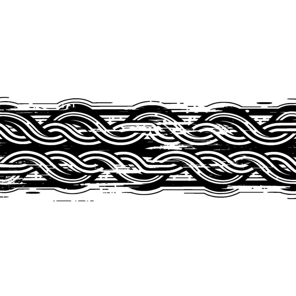Abstract Celtic Wave Pattern, Textured Minimalism vector