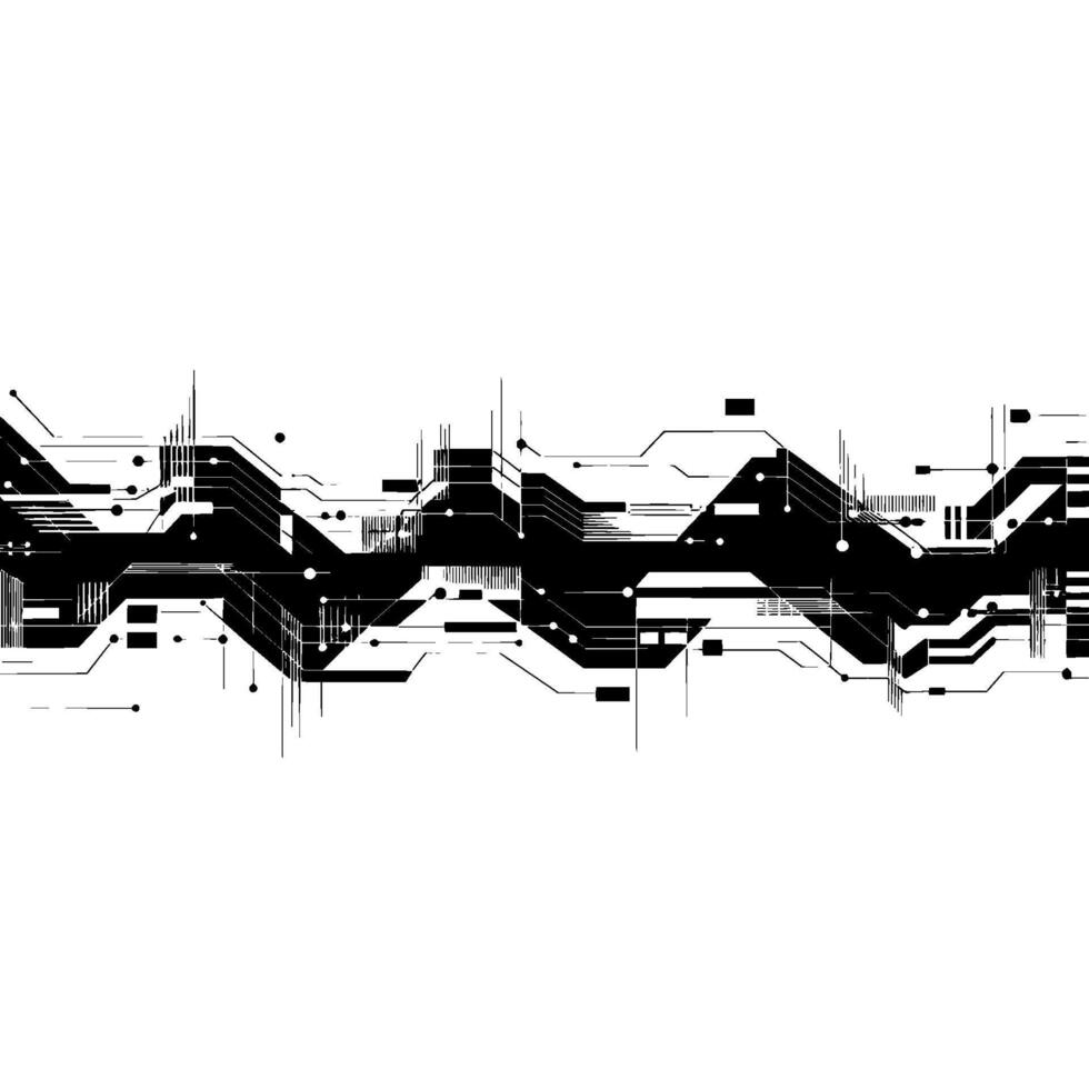 Abstract Circuitry, Minimalist Tech Pattern, Geometric vector