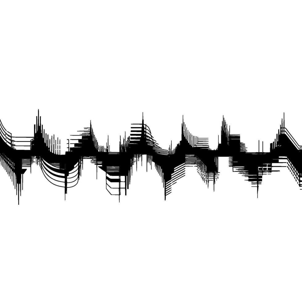 Abstract Waveform, Minimalist Black White Composition vector