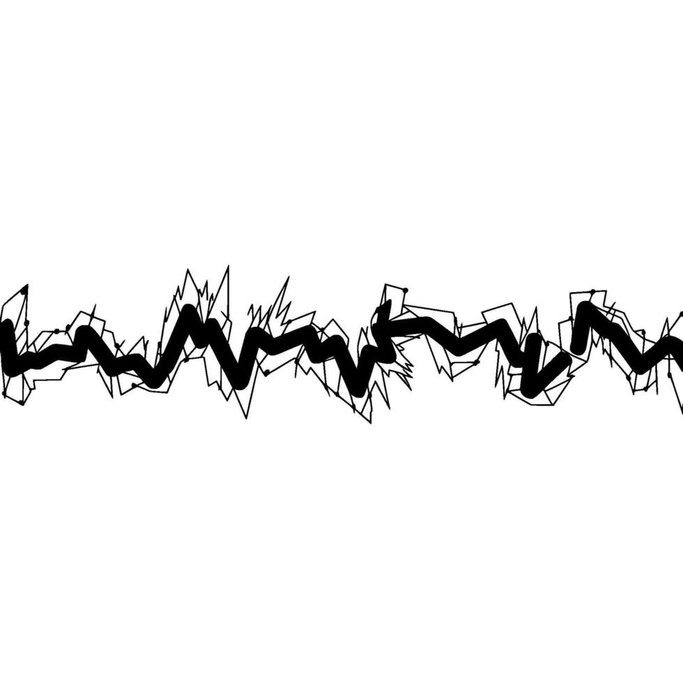 Abstract Geometric Wave, Minimalist Line Art vector