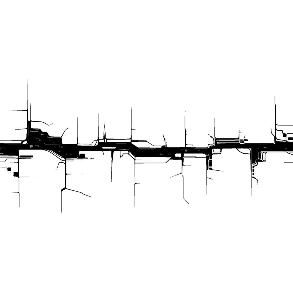 Circuitry Pathway, Minimalist Blueprint vector