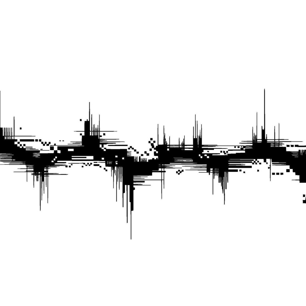Abstract Cityscape, Pixelated Skyline, Minimalist Tension vector