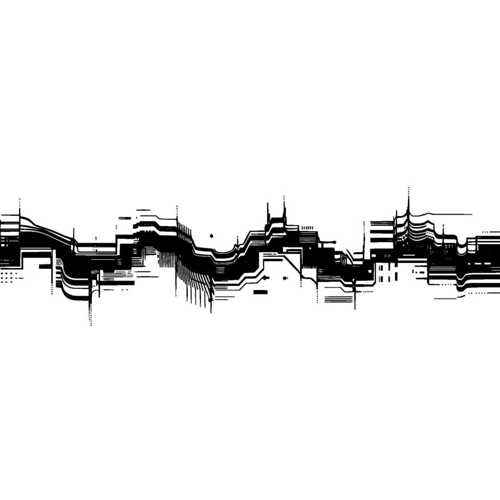 Abstract Cityscape Silhouette, Minimalist, Line art vector
