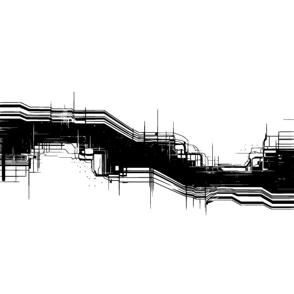 Abstract Circuitry, Minimalist Architecture, Digital Flow vector