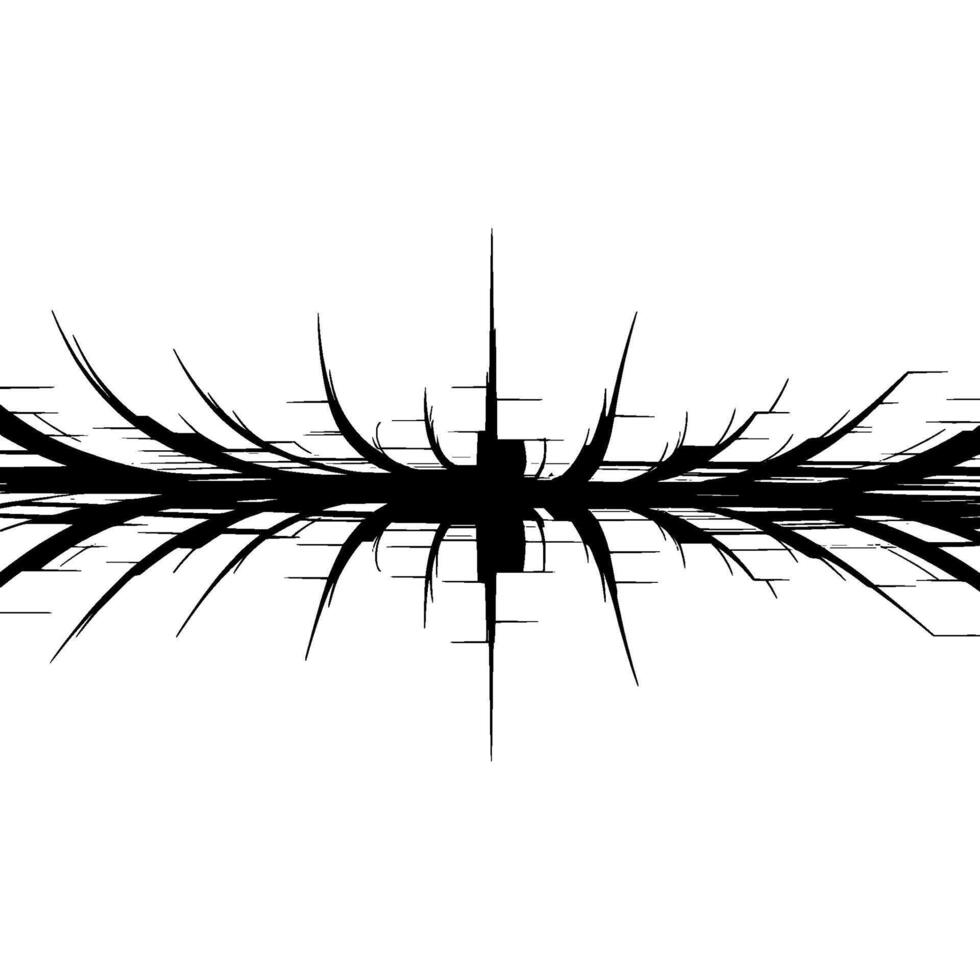 Abstract Radial Burst, Minimalist Black White, Symmetry vector