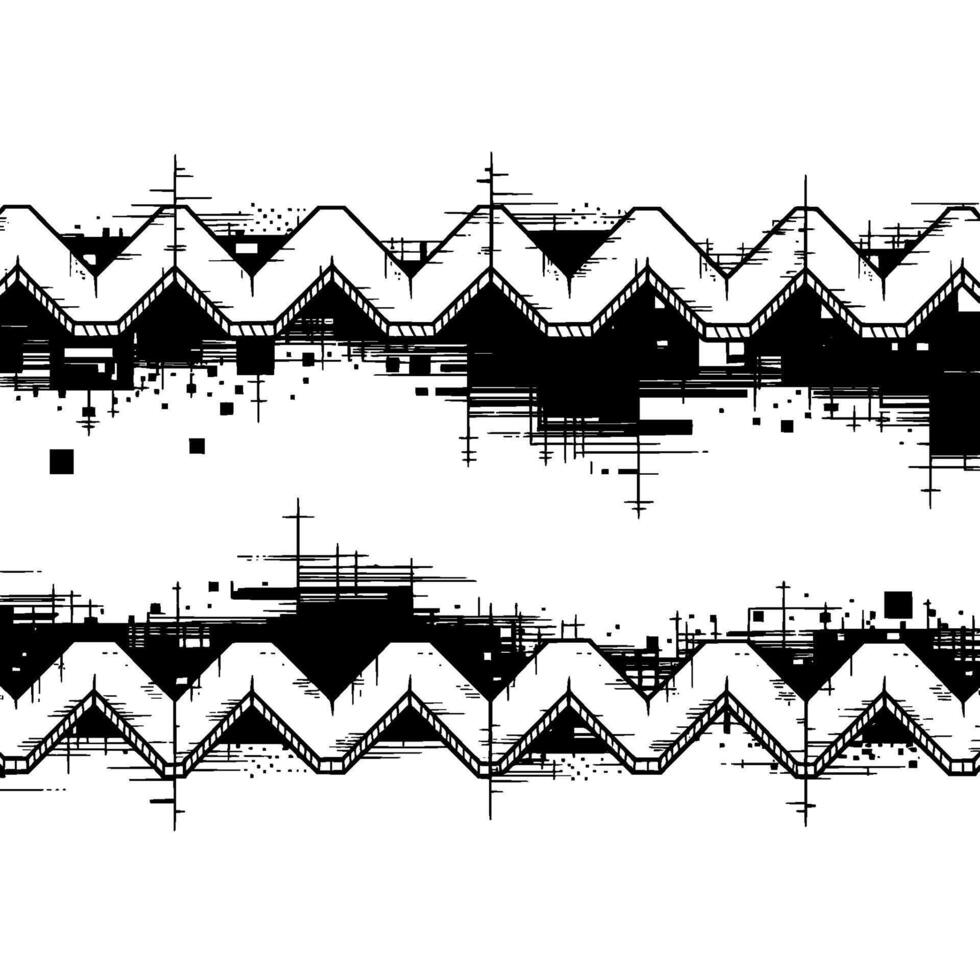 Geometric Wave, Black White Abstract Pattern vector