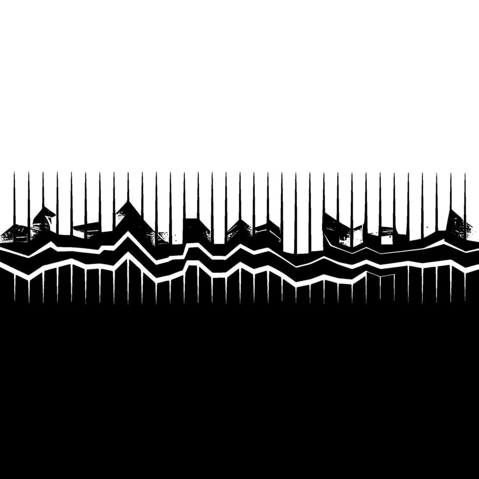 Abstract Mountain Range, Sharp Lines, Minimalist Monochrome vector