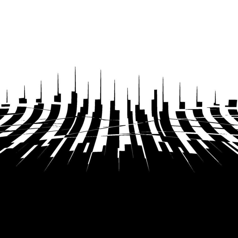 Abstract Cityscape Linear Distortion, Minimalist Tension vector