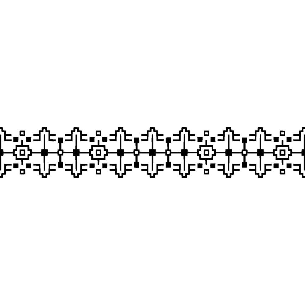 Geometric Southwestern Border, Pixelated Pattern vector