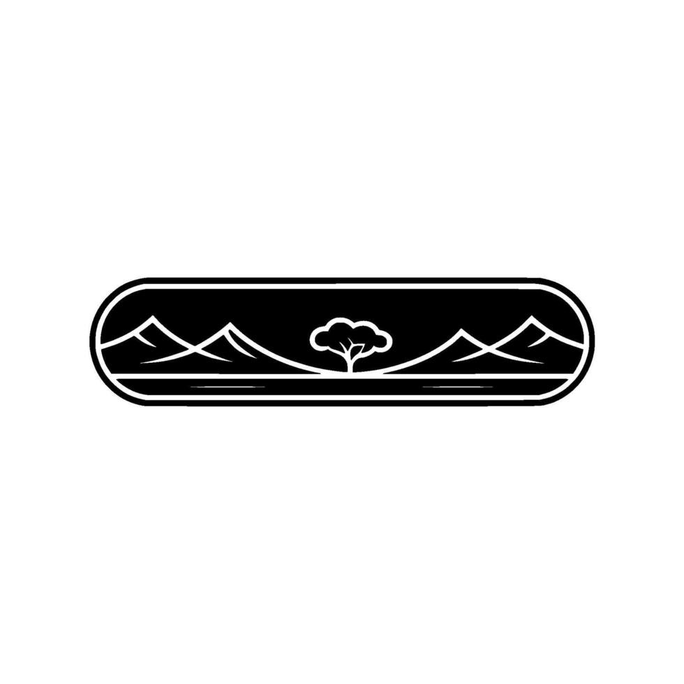 Minimalist Mountainscape Emblem, Adventure Exploration, Landscape vector