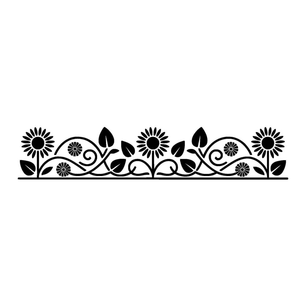 Elegant Floral Border, Vintage Style, Decorative Element, alternate version 40 vector