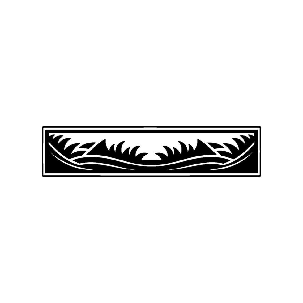 Stylized Mountain Range Border, Minimalist, Silhouette vector