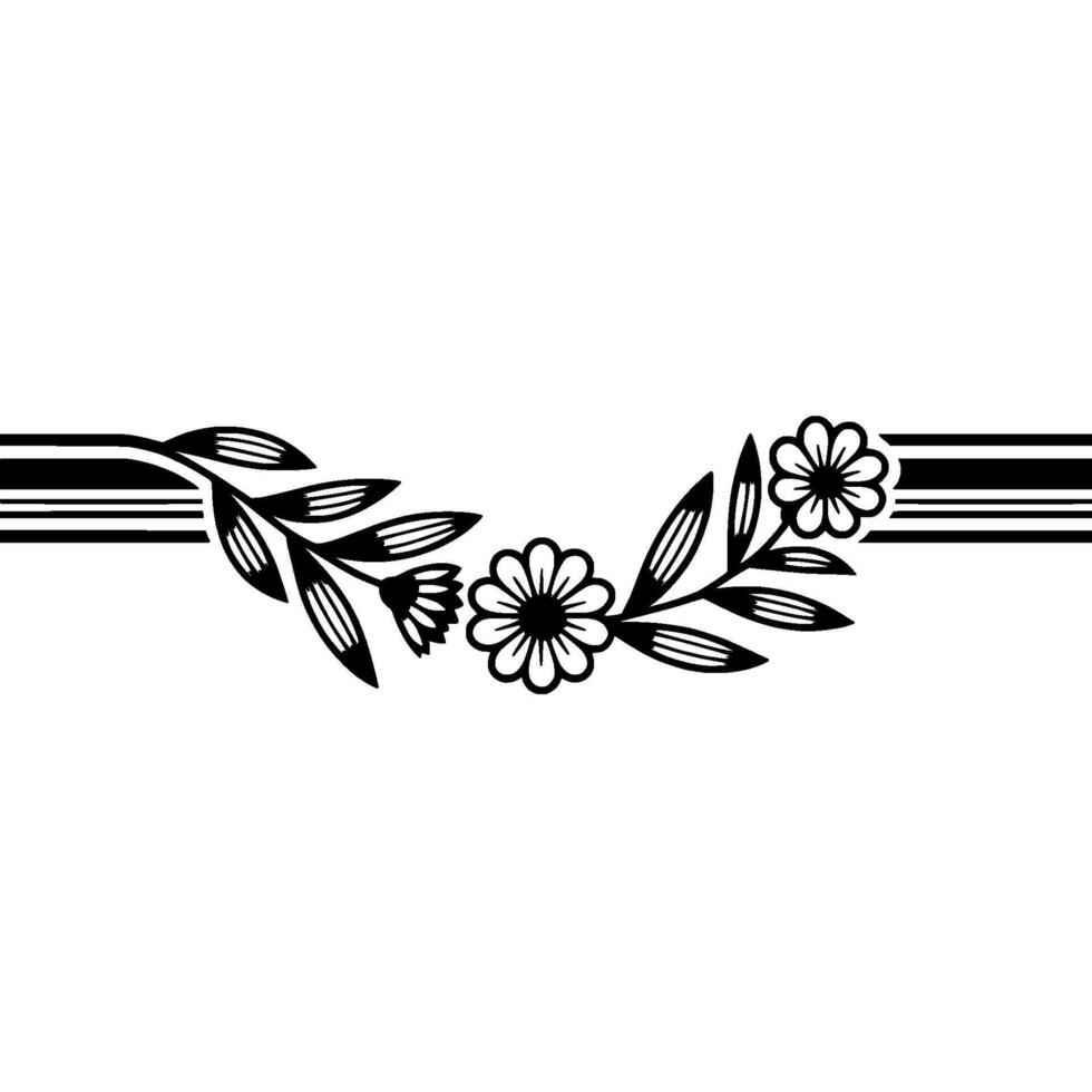 Minimalist Floral Border, Elegant Division, Vintage Style vector