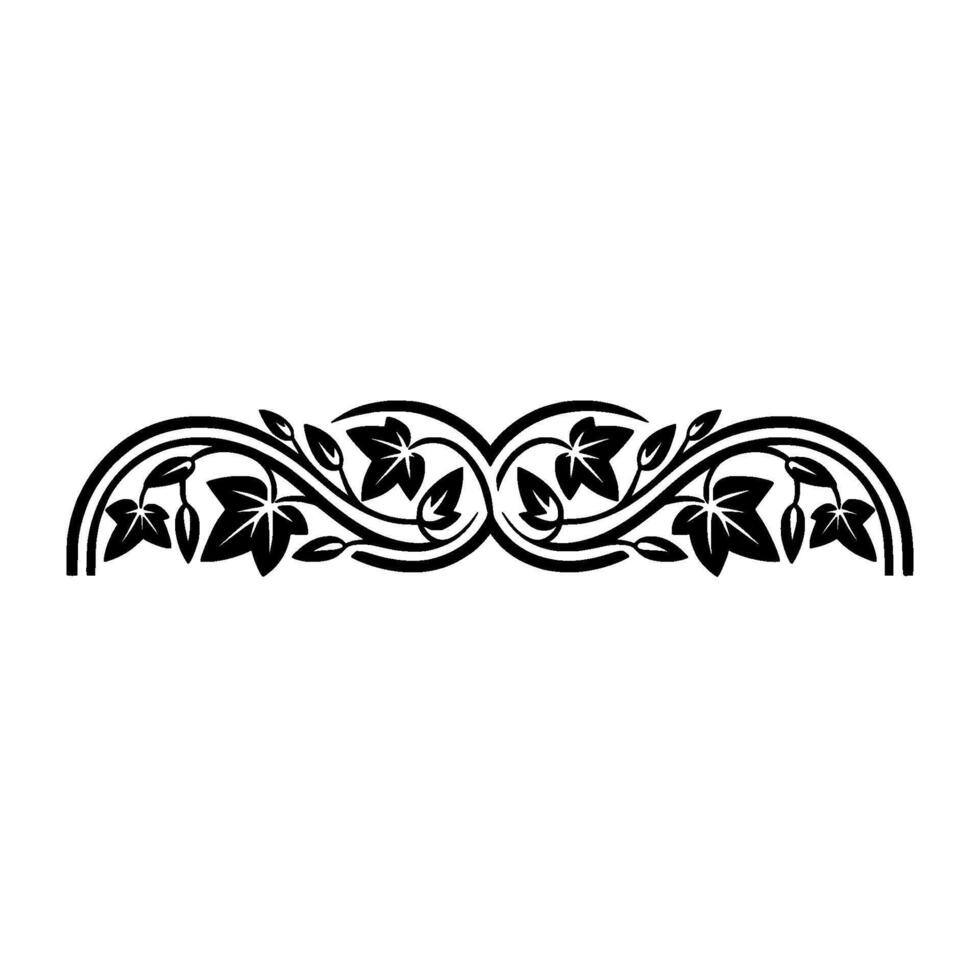 Intricate Black Ivy Border, Elegant Decorative Element vector
