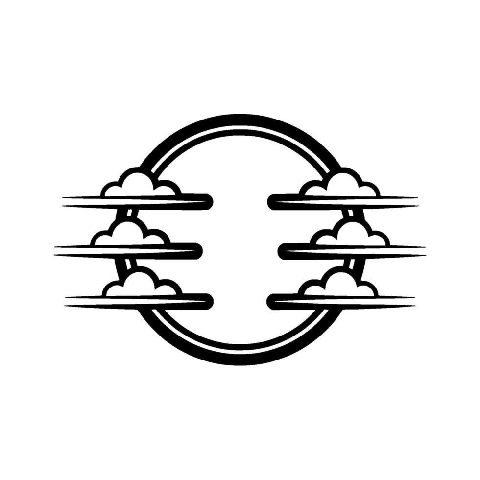 Celestial Silhouette Minimalist Cloud Emblem vector