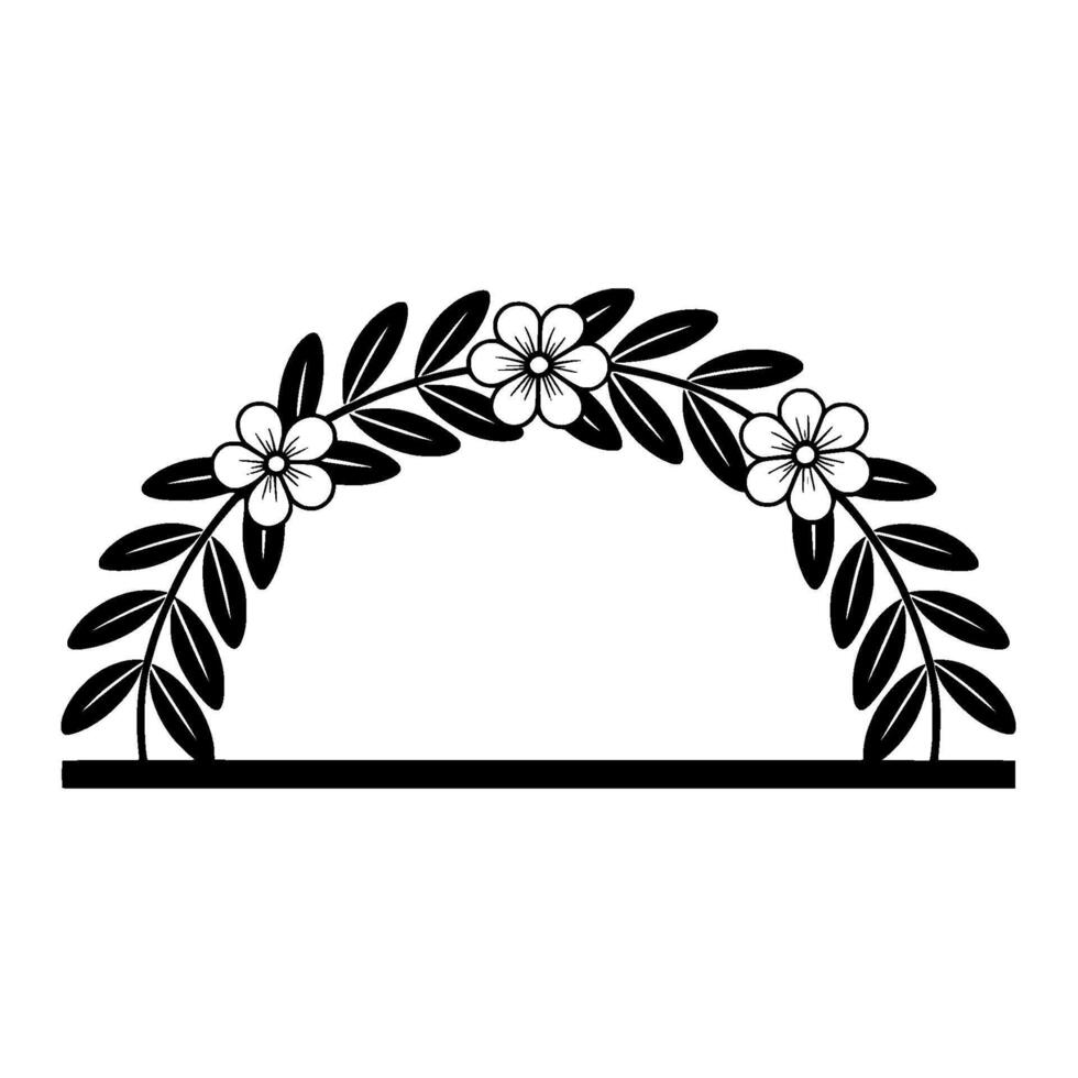 Floral Arch Silhouette, Minimalist vector
