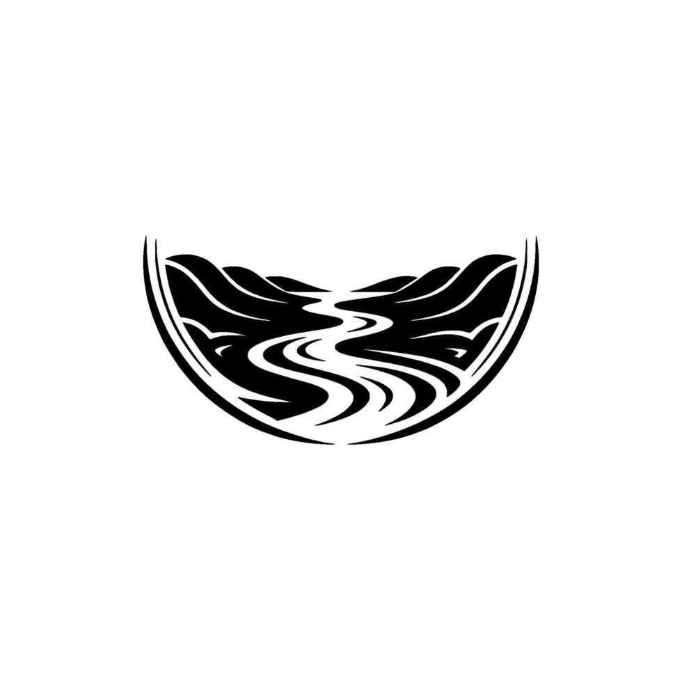 Flowing Stream Emblem, Minimalist vector
