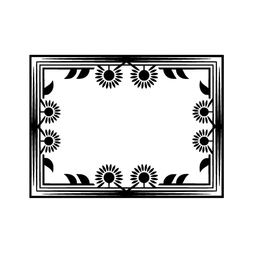 Geometric Sunflower Frame, Art Deco Style vector
