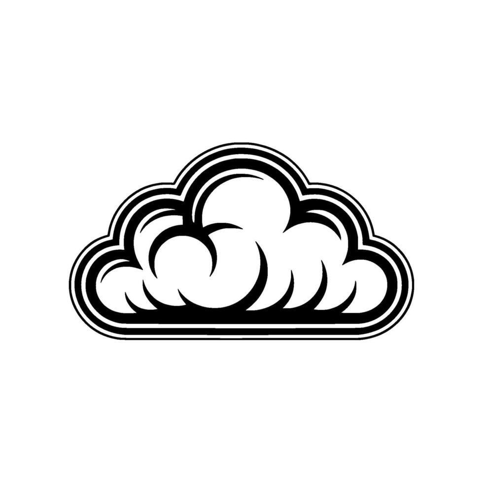 Stylized Cloud - Minimalist Black White vector