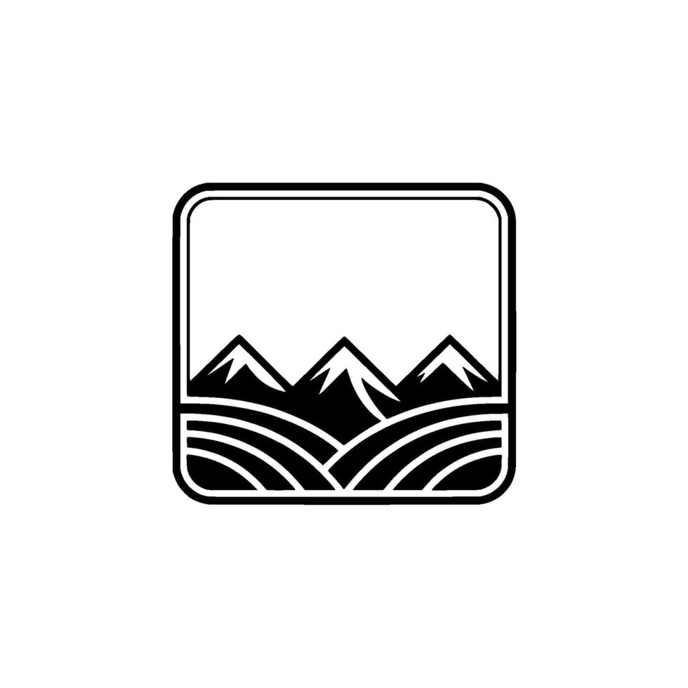 Mountain Vista Emblem, Minimalist Landscape, Mountains vector
