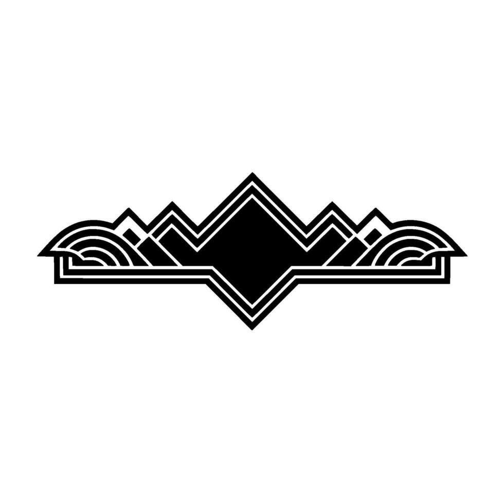 Geometric Mountain Crest Deco Emblem vector