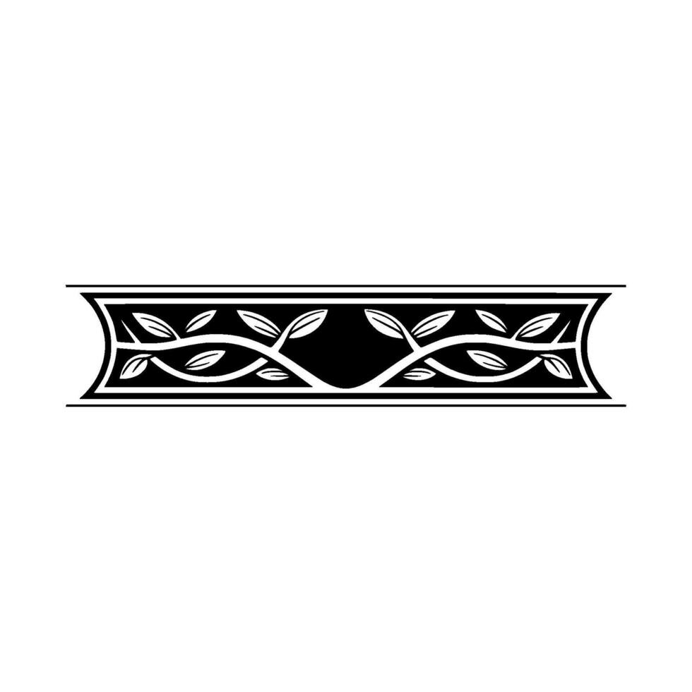Elegant Botanical Border, Vintage Style - Emblem vector