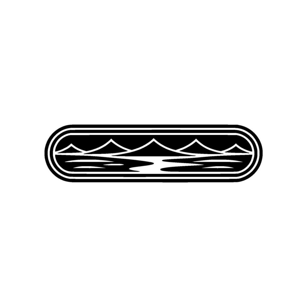 Minimalist Mountain Lake Emblem, Adventure vector