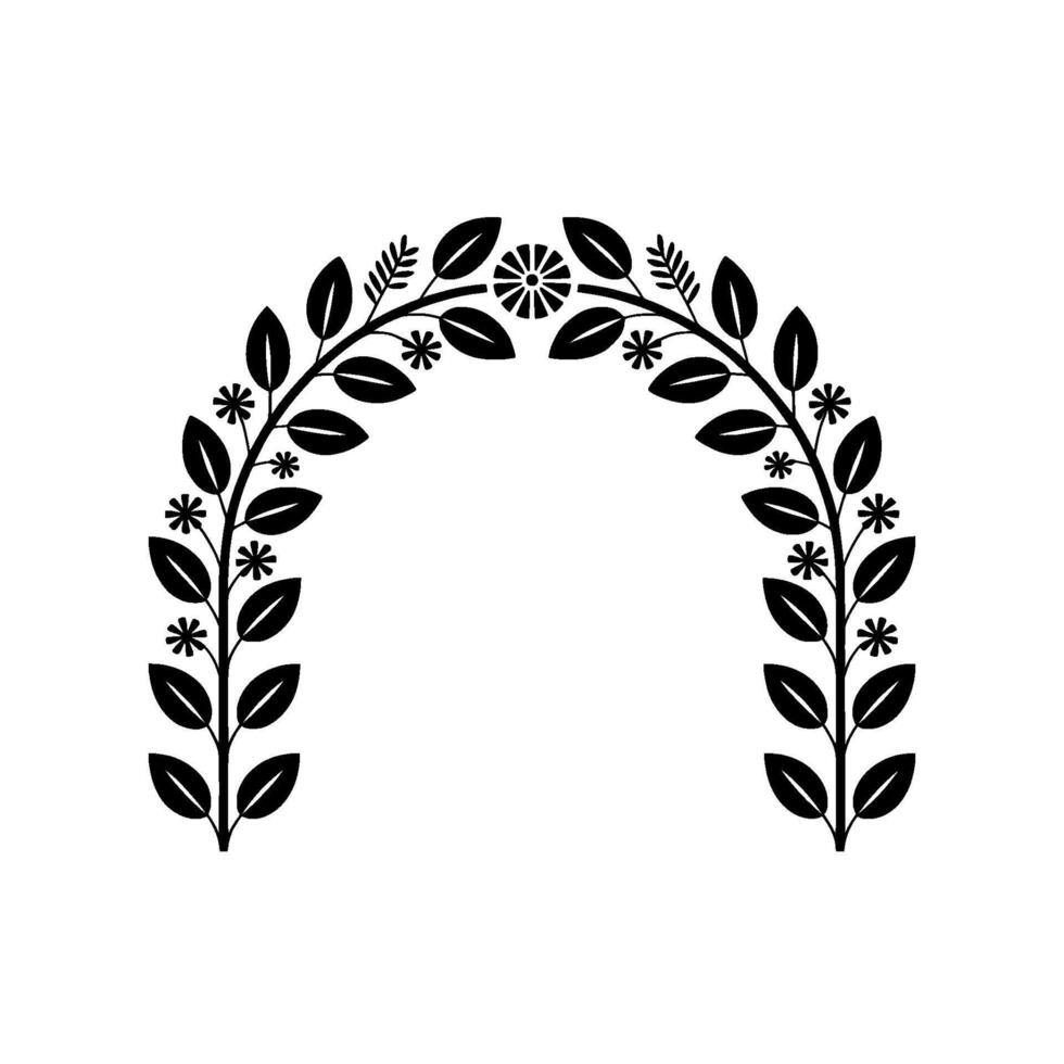 Stylized Floral Arch Minimalist Botanical vector